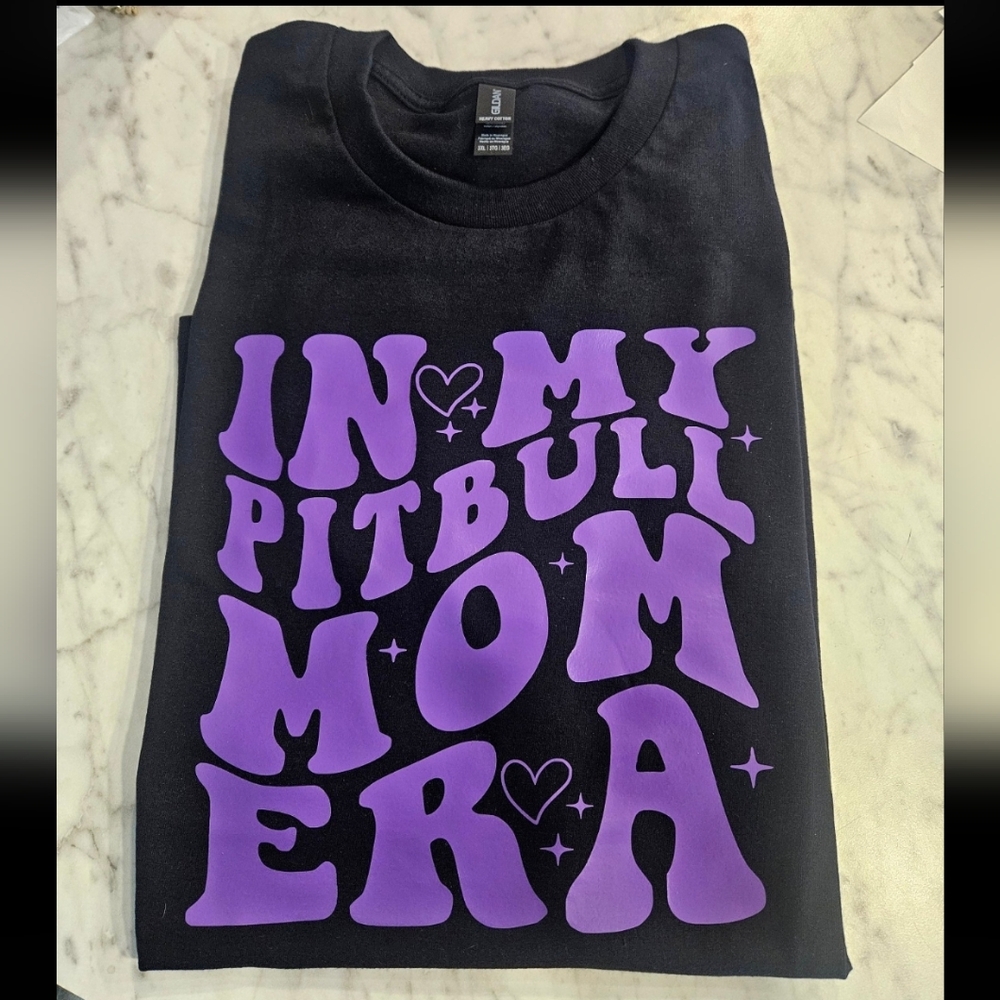 Pitbull mom shirt popular cute dog mom trending retro wavy lettering